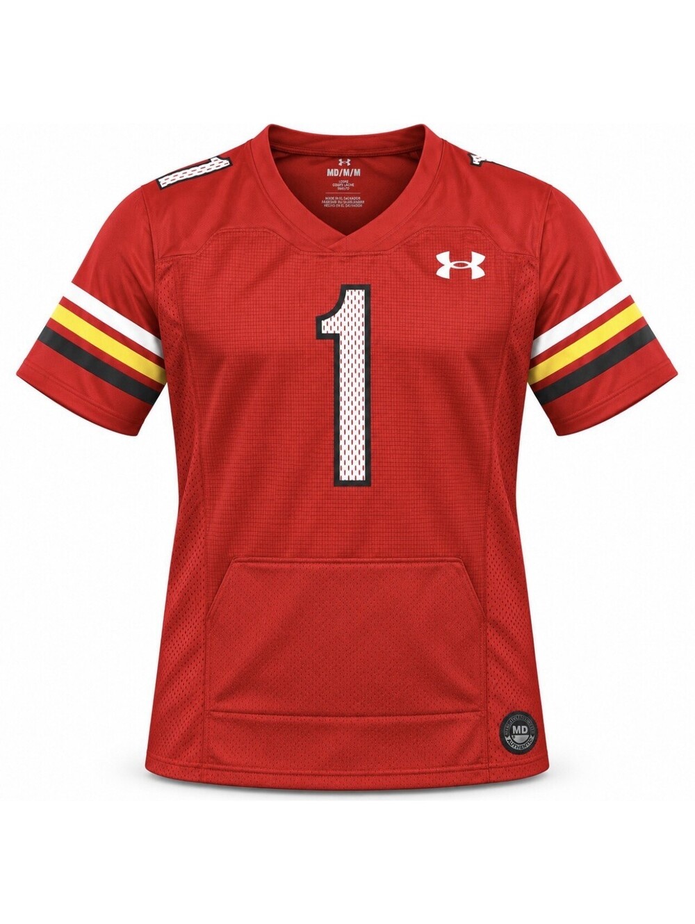 Under Armour Maryland Terrapins Terps #1 Football Jersey Men's Medium Red NWT